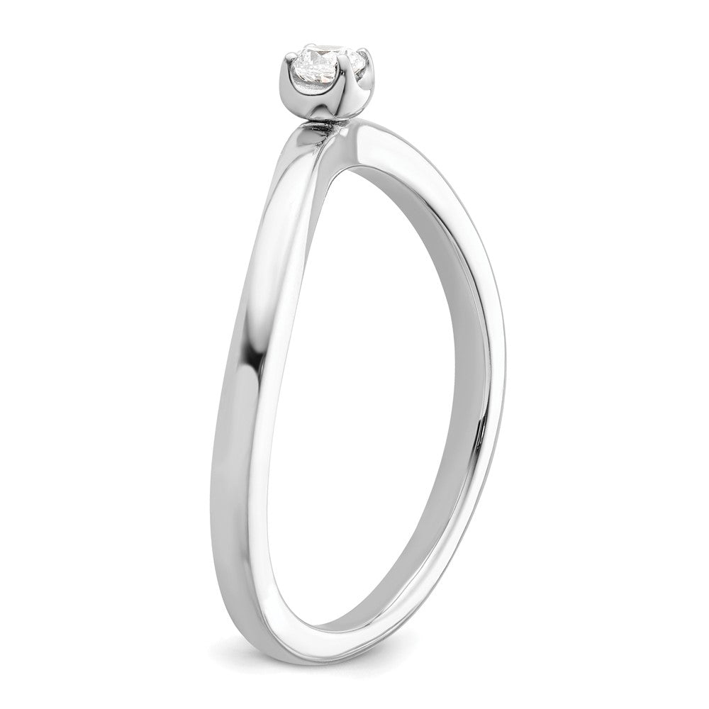 14k White Gold 1/10 ct Lab Grown Diamond VS/SI+ G+ Complete Promise Band