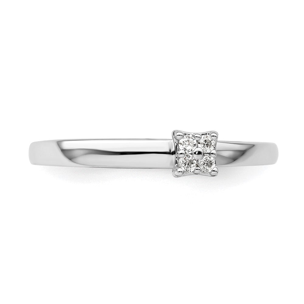 14k White Gold 1/20 ct Lab Grown Diamond VS/SI+ G+ Complete Promise Band