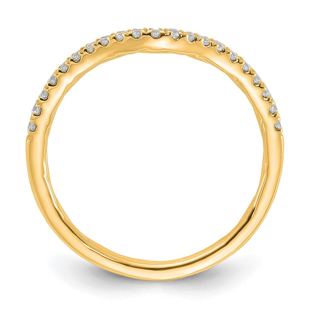 14k 1/6ct Lab Grown Diamond VS+ F+ Comp Contoured Wedding Band