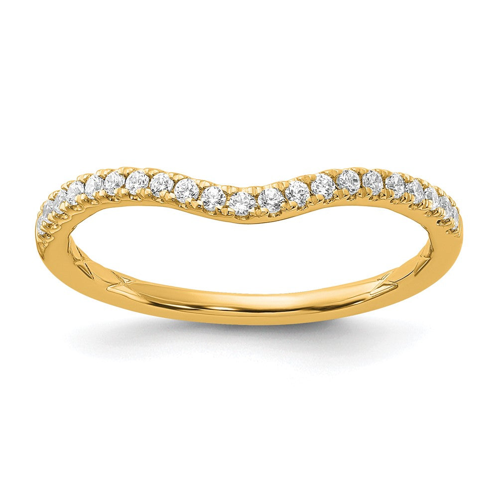 14k 1/6ct Lab Grown Diamond VS/SI+ G+ Comp Contoured Wedding Band