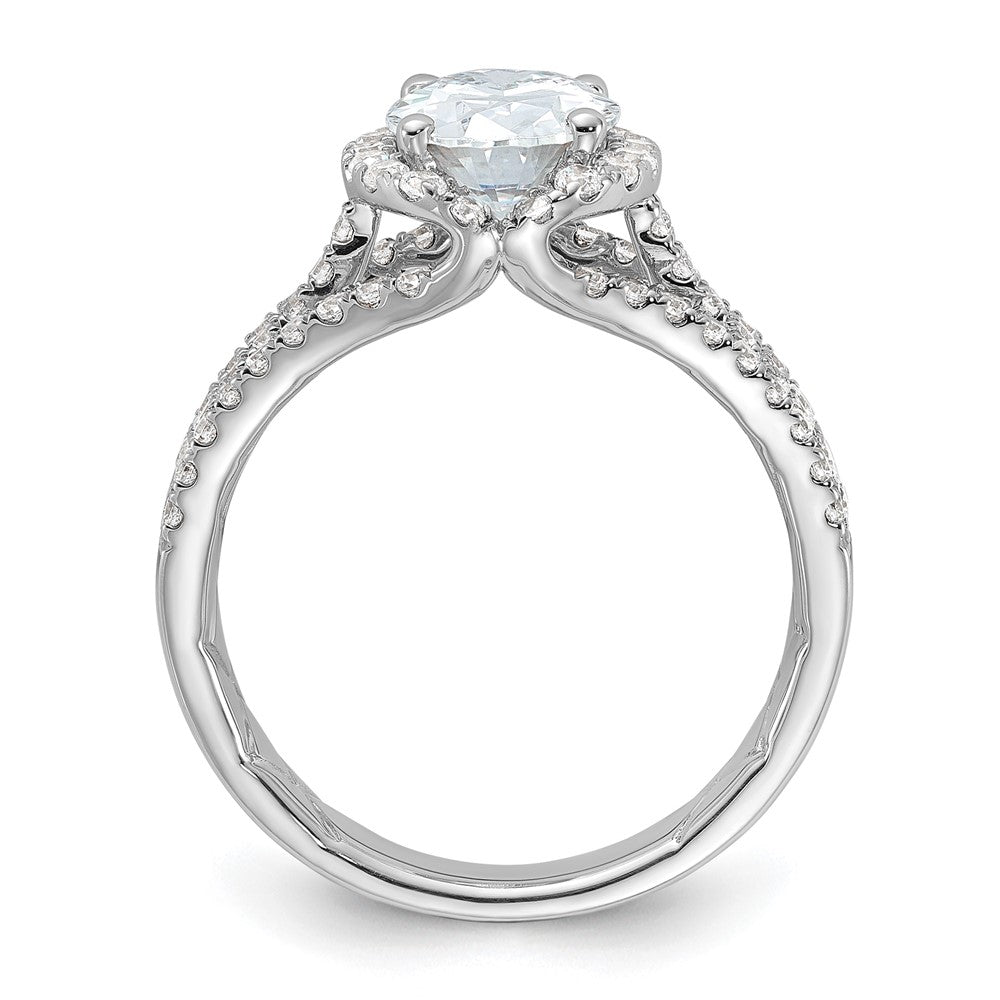 14kw 2 1/8ct Certified Lab Grown Diamond VS/SI+ G+ Comp Halo Eng Ring