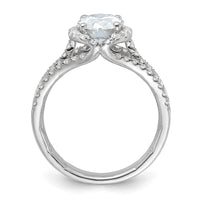 14kw 2 1/8ct Certified Lab Grown Diamond VS/SI+ G+ Comp Halo Eng Ring