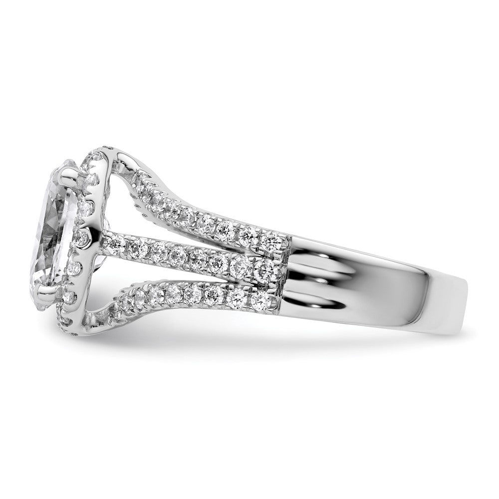 14kw 2 1/8ct Certified Lab Grown Diamond VS/SI+ G+ Comp Halo Eng Ring