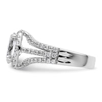 14kw 2 1/8ct Certified Lab Grown Diamond VS/SI+ G+ Comp Halo Eng Ring
