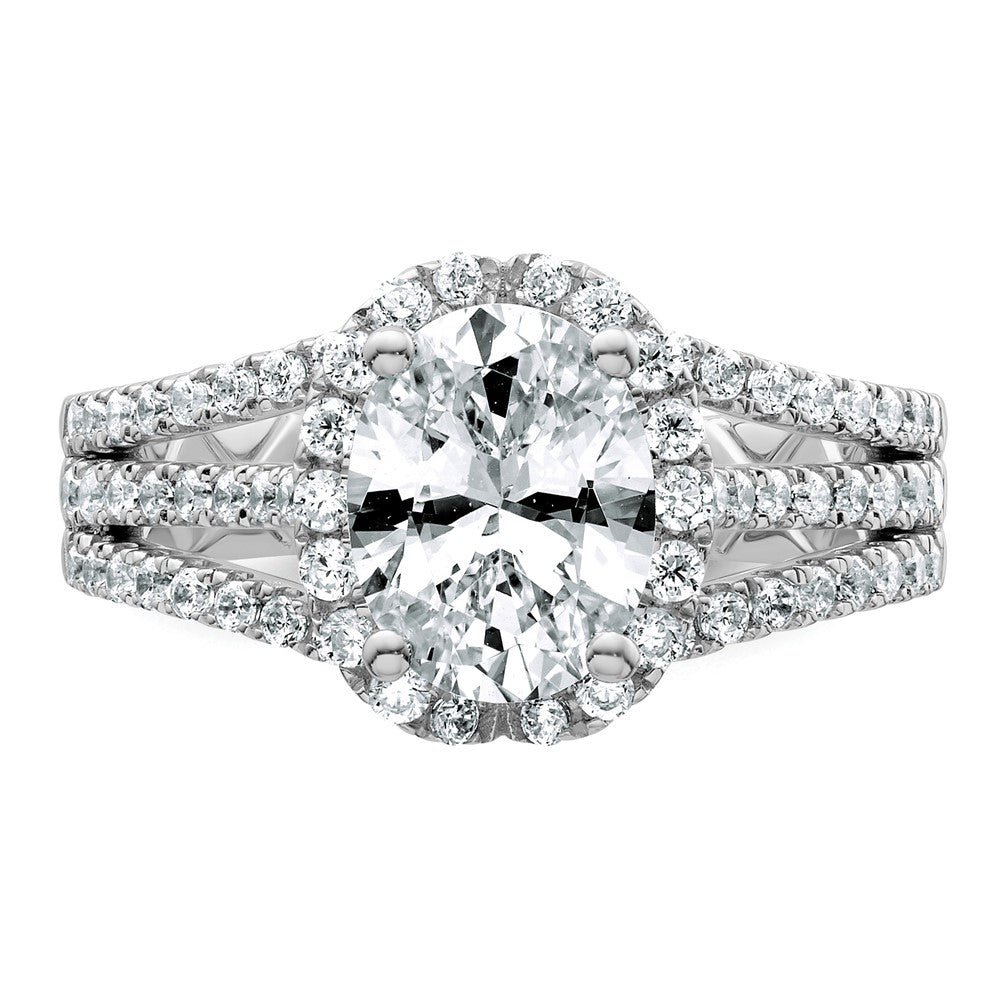 14kw 2 1/8ct Certified Lab Grown Diamond VS/SI+ G+ Comp Halo Eng Ring