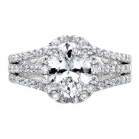 14kw 2 1/8ct Certified Lab Grown Diamond VS/SI+ G+ Comp Halo Eng Ring