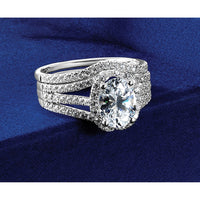 14kw 2 1/8ct Certified Lab Grown Diamond VS/SI+ G+ Comp Halo Eng Ring