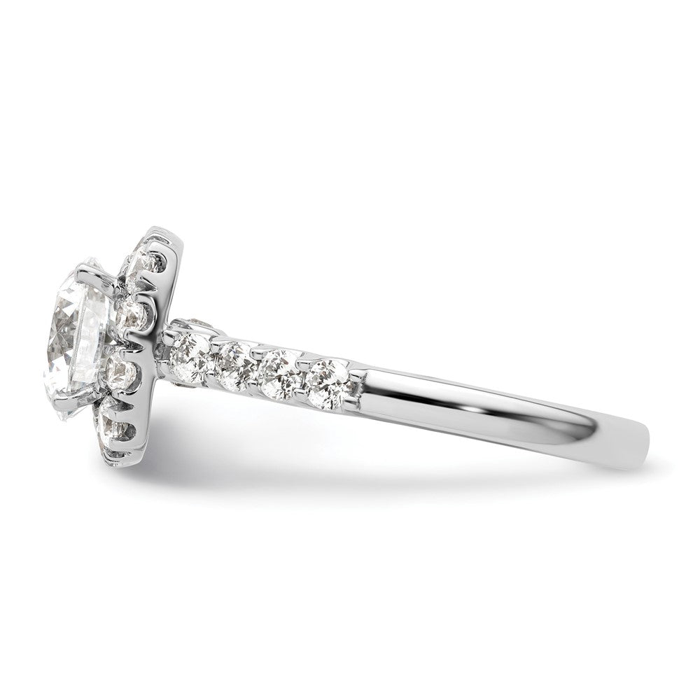 14kw 1ct Lab Grown Diamond VS/SI+ G+ 1 1/2ct Center Semi Halo Eng Ring