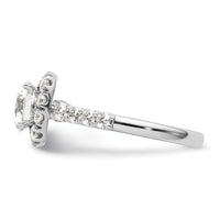 14kw 1ct Lab Grown Diamond VS/SI+ G+ 1 1/2ct Center Semi Halo Eng Ring