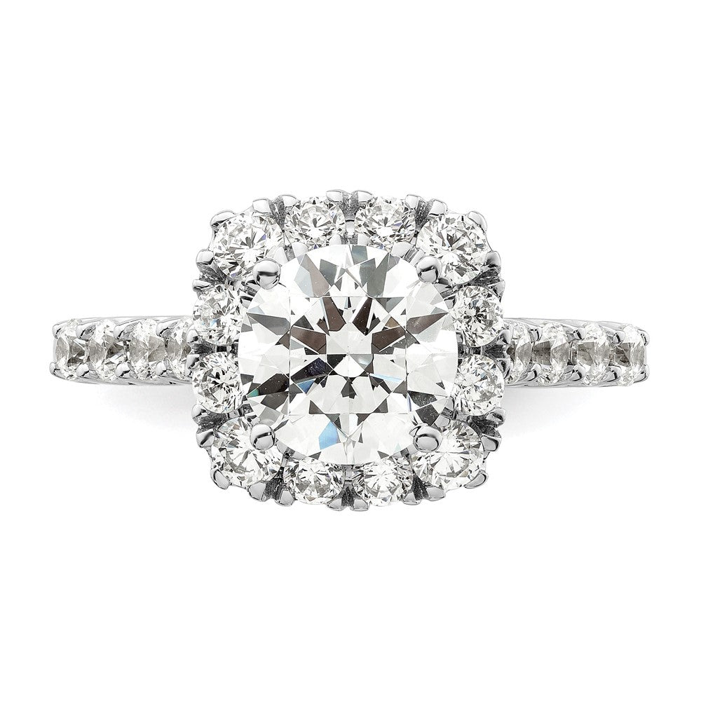 14kw 1ct Lab Grown Diamond VS/SI+ G+ 1 1/2ct Center Semi Halo Eng Ring