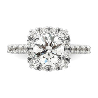 14kw 1ct Lab Grown Diamond VS/SI+ G+ 1 1/2ct Center Semi Halo Eng Ring
