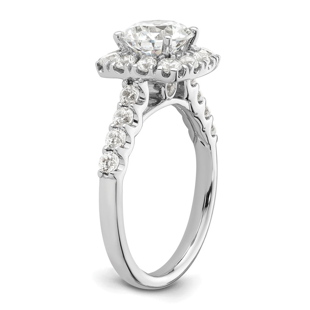 14kw 1ct Lab Grown Diamond VS/SI+ G+ 1 1/2ct Center Semi Halo Eng Ring