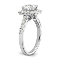 14kw 1ct Lab Grown Diamond VS/SI+ G+ 1 1/2ct Center Semi Halo Eng Ring