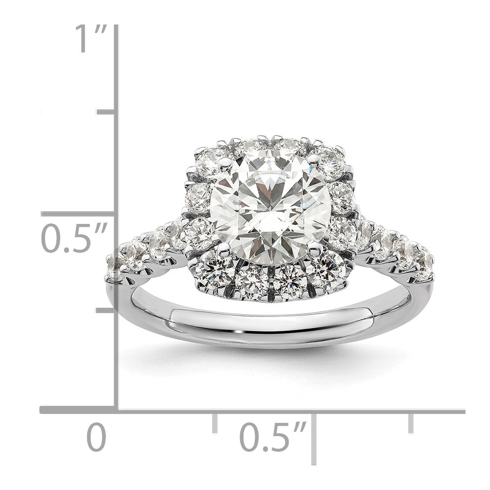 14kw 1ct Lab Grown Diamond VS/SI+ G+ 1 1/2ct Center Semi Halo Eng Ring