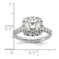 14kw 1ct Lab Grown Diamond VS/SI+ G+ 1 1/2ct Center Semi Halo Eng Ring