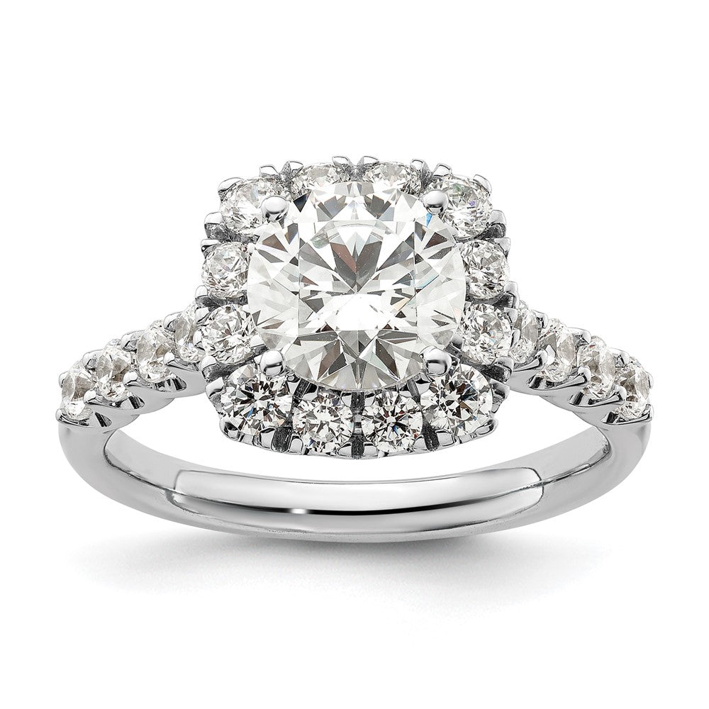 14kw 1ct Lab Grown Diamond VS/SI+ G+ 1 1/2ct Center Semi Halo Eng Ring