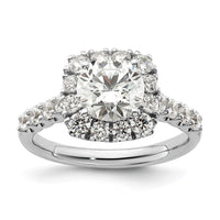 14kw 1ct Lab Grown Diamond VS/SI+ G+ 1 1/2ct Center Semi Halo Eng Ring