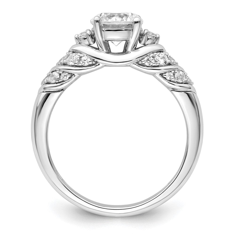 14k White Gold 1/3 ct Lab Grown Diamond VS/SI+ G+ 1 ct Center Semi Eng Ring