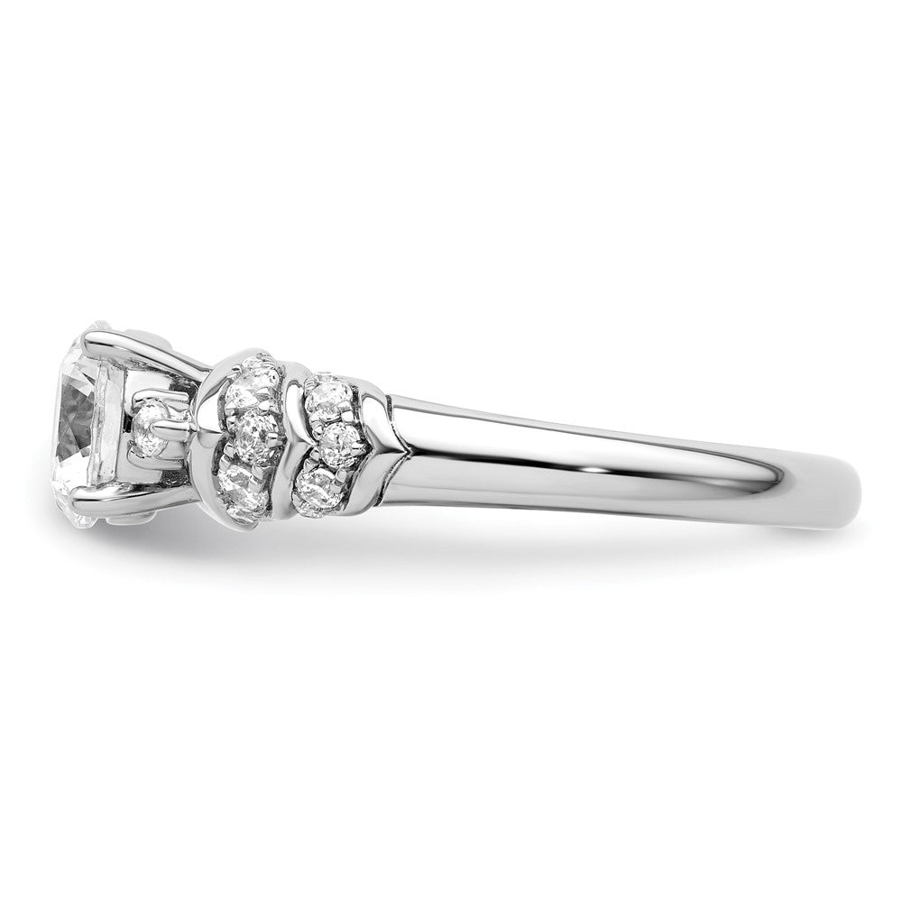 14k White Gold 1/3 ct Lab Grown Diamond VS/SI+ G+ 1 ct Center Semi Eng Ring