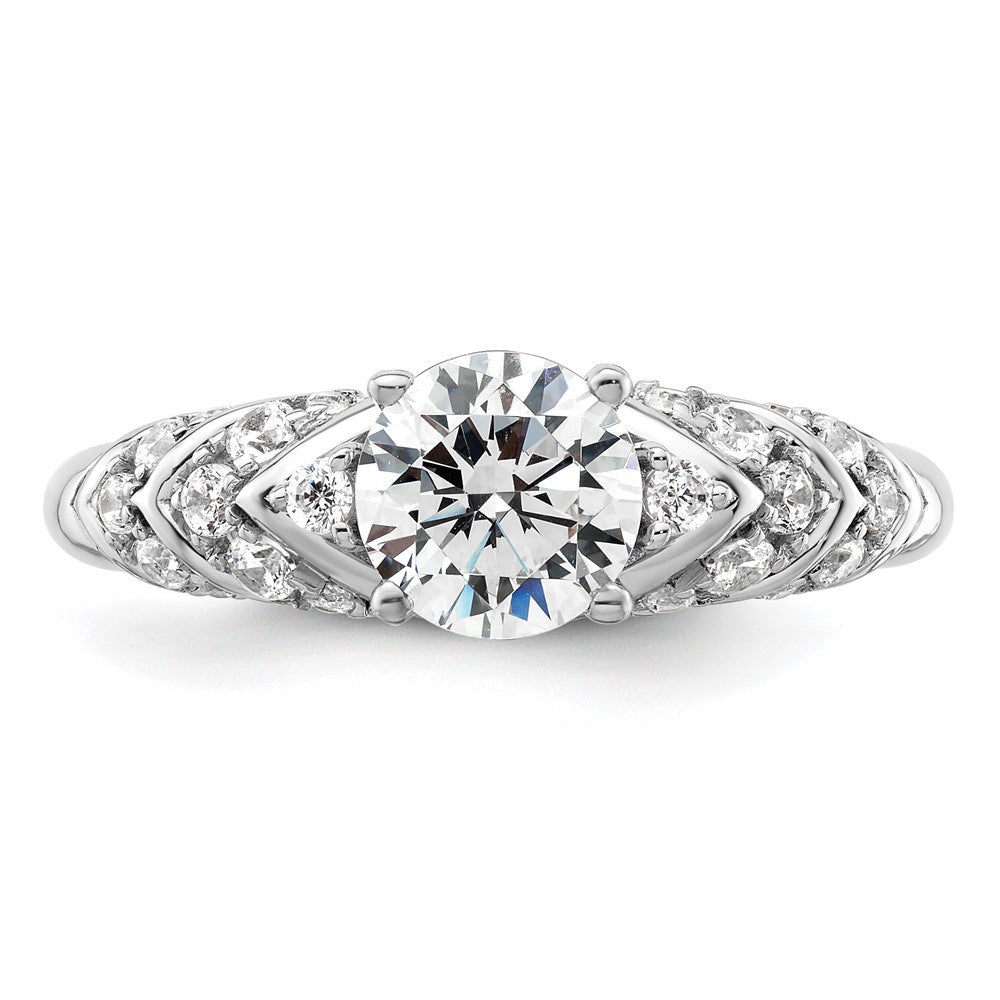 14k White Gold 1/3 ct Lab Grown Diamond VS/SI+ G+ 1 ct Center Semi Eng Ring