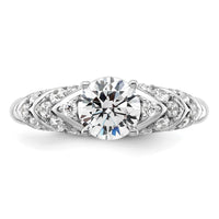 14k White Gold 1/3 ct Lab Grown Diamond VS/SI+ G+ 1 ct Center Semi Eng Ring