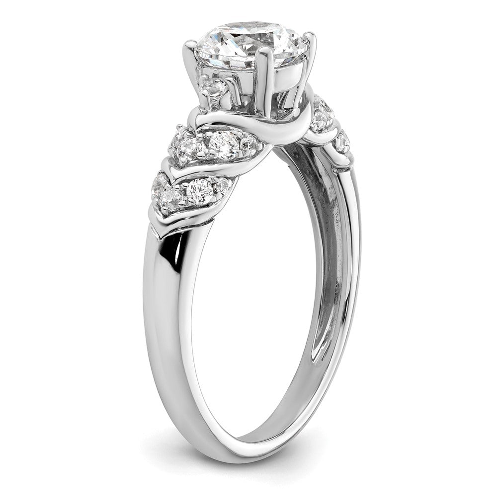 14k White Gold 1/3 ct Lab Grown Diamond VS/SI+ G+ 1 ct Center Semi Eng Ring