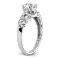 14k White Gold 1/3 ct Lab Grown Diamond VS/SI+ G+ 1 ct Center Semi Eng Ring