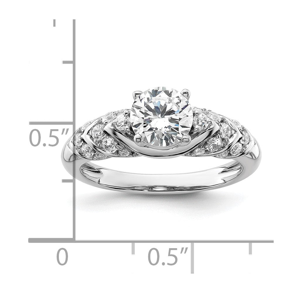 14k White Gold 1/3 ct Lab Grown Diamond VS/SI+ G+ 1 ct Center Semi Eng Ring