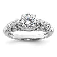 14k White Gold 1/3 ct Lab Grown Diamond VS/SI+ G+ 1 ct Center Semi Eng Ring