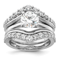 14k White Gold 1 1/8ct Lab Grown Diamond VS/SI+ G+ Complete Ring Guard