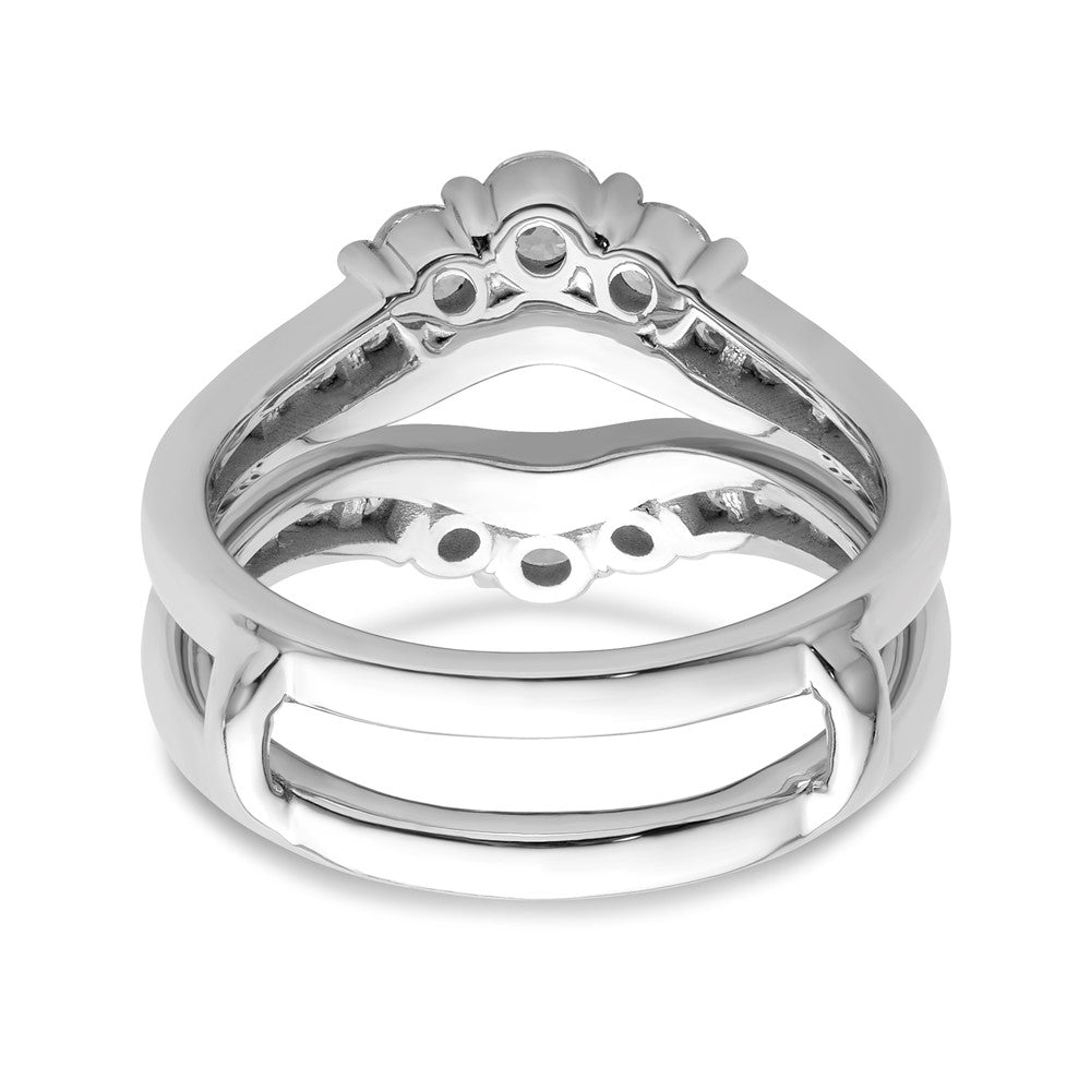 14k White Gold 1 ct Lab Grown Diamond VS/SI+ G+ Complete Ring Guard