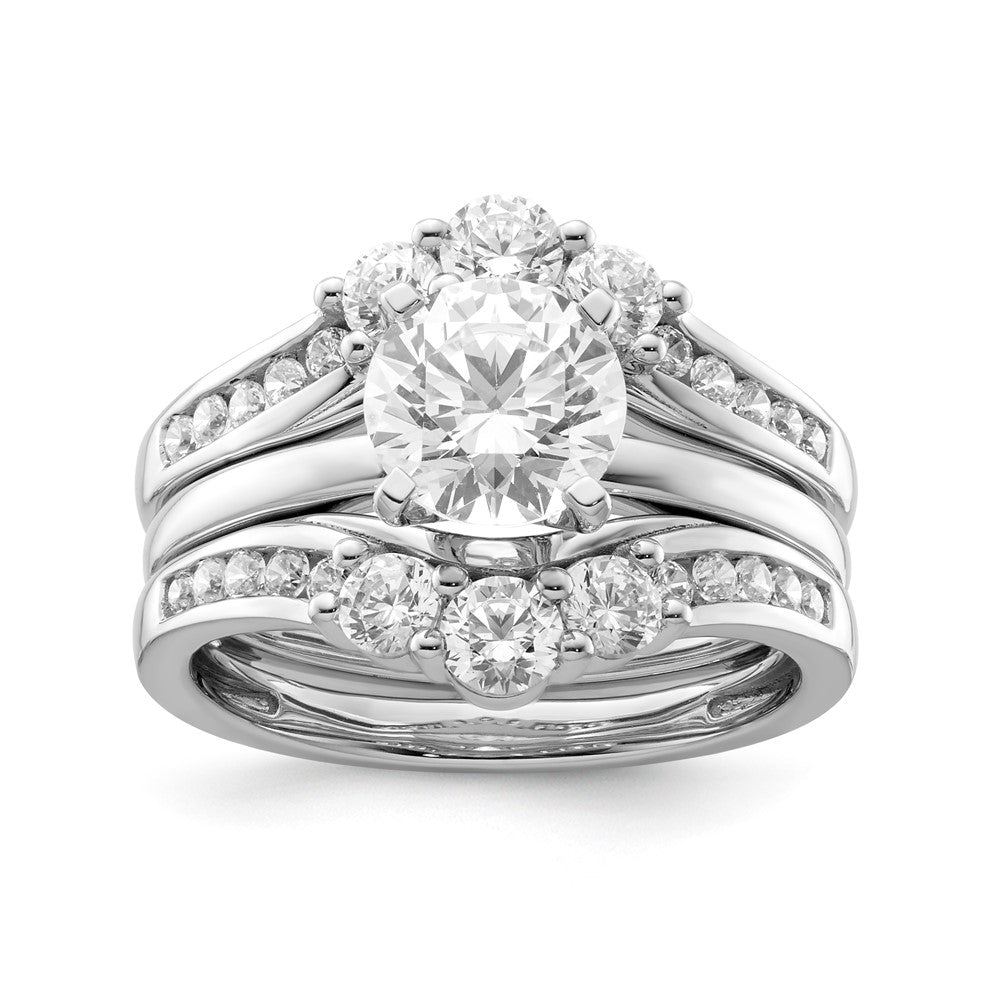 14k White Gold 1 ct Lab Grown Diamond VS/SI+ G+ Complete Ring Guard