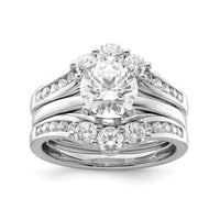 14k White Gold 1 ct Lab Grown Diamond VS/SI+ G+ Complete Ring Guard