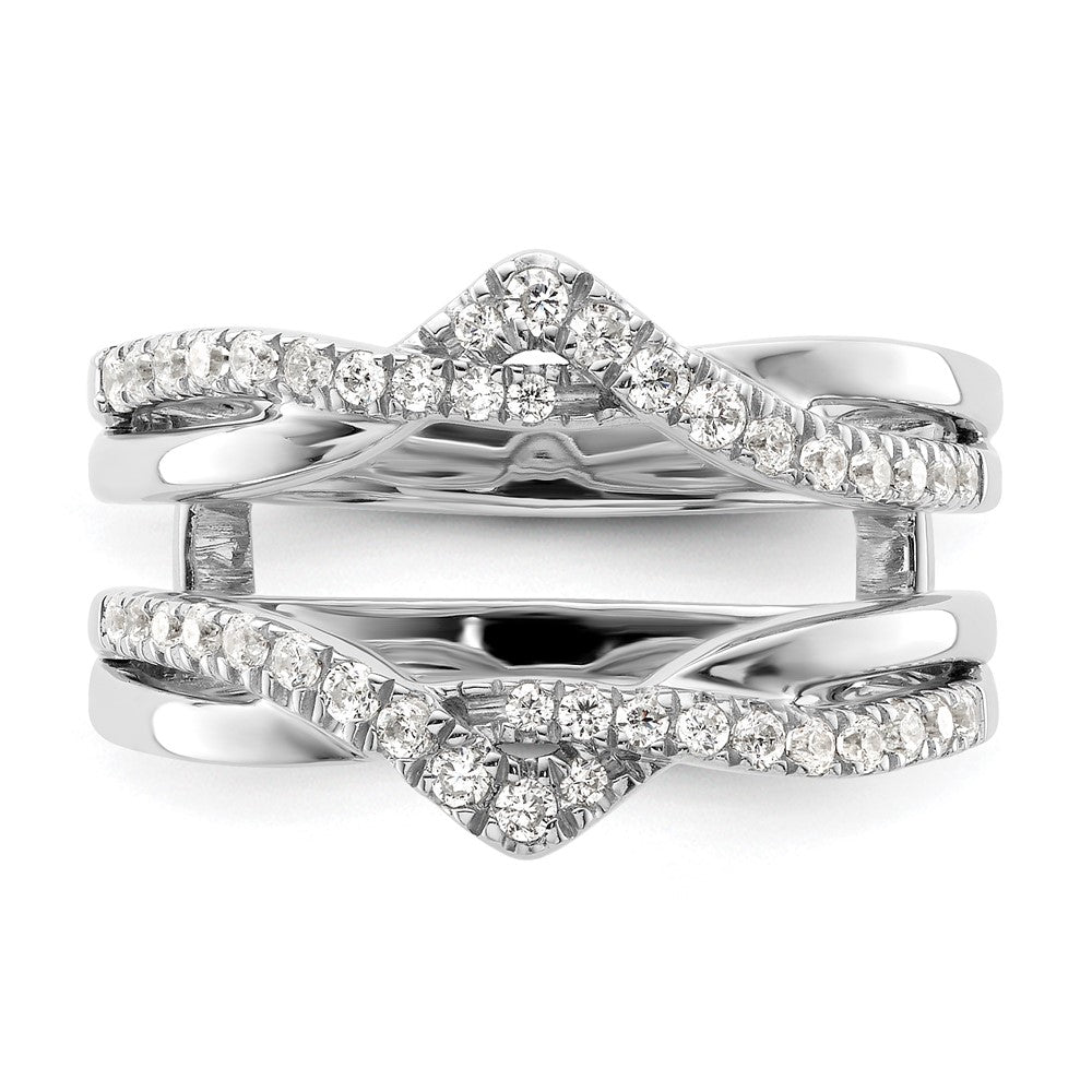 14k White Gold 3/8 ct Lab Grown Diamond VS/SI+ G+ Complete Ring Guard
