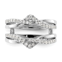 14k White Gold 3/8 ct Lab Grown Diamond VS/SI+ G+ Complete Ring Guard