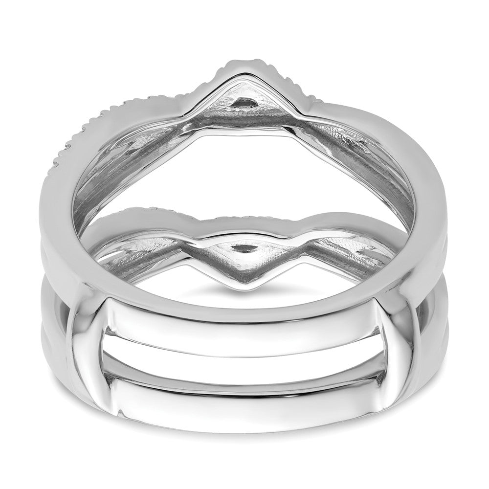 14k White Gold 3/8 ct Lab Grown Diamond VS/SI+ G+ Complete Ring Guard