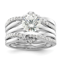 14k White Gold 3/8 ct Lab Grown Diamond VS/SI+ G+ Complete Ring Guard