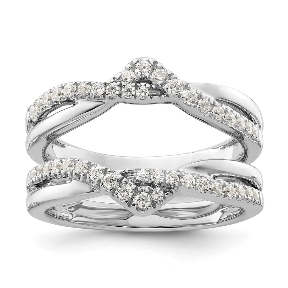 14k White Gold 3/8 ct Lab Grown Diamond VS/SI+ G+ Complete Ring Guard