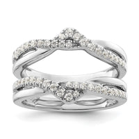 14k White Gold 3/8 ct Lab Grown Diamond VS/SI+ G+ Complete Ring Guard