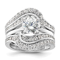 14k White Gold 1 1/5 ct Lab Grown Diamond VS/SI+ G+ Complete Ring Guard