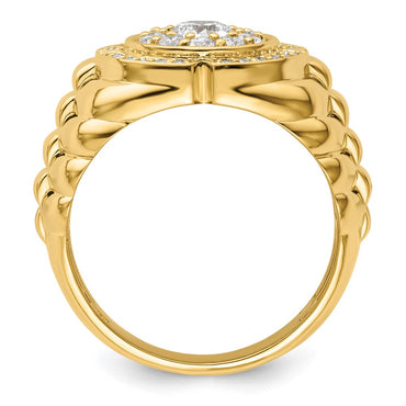 10k 1 1/5 ct Lab Grown Diamond VS/SI+ G+ Complete Men's Cluster Ring