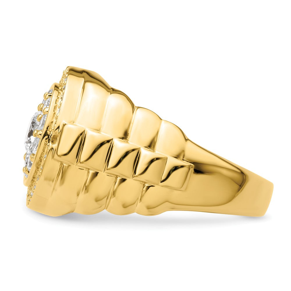 10k 1 1/5 ct Lab Grown Diamond VS/SI+ G+ Complete Men's Cluster Ring