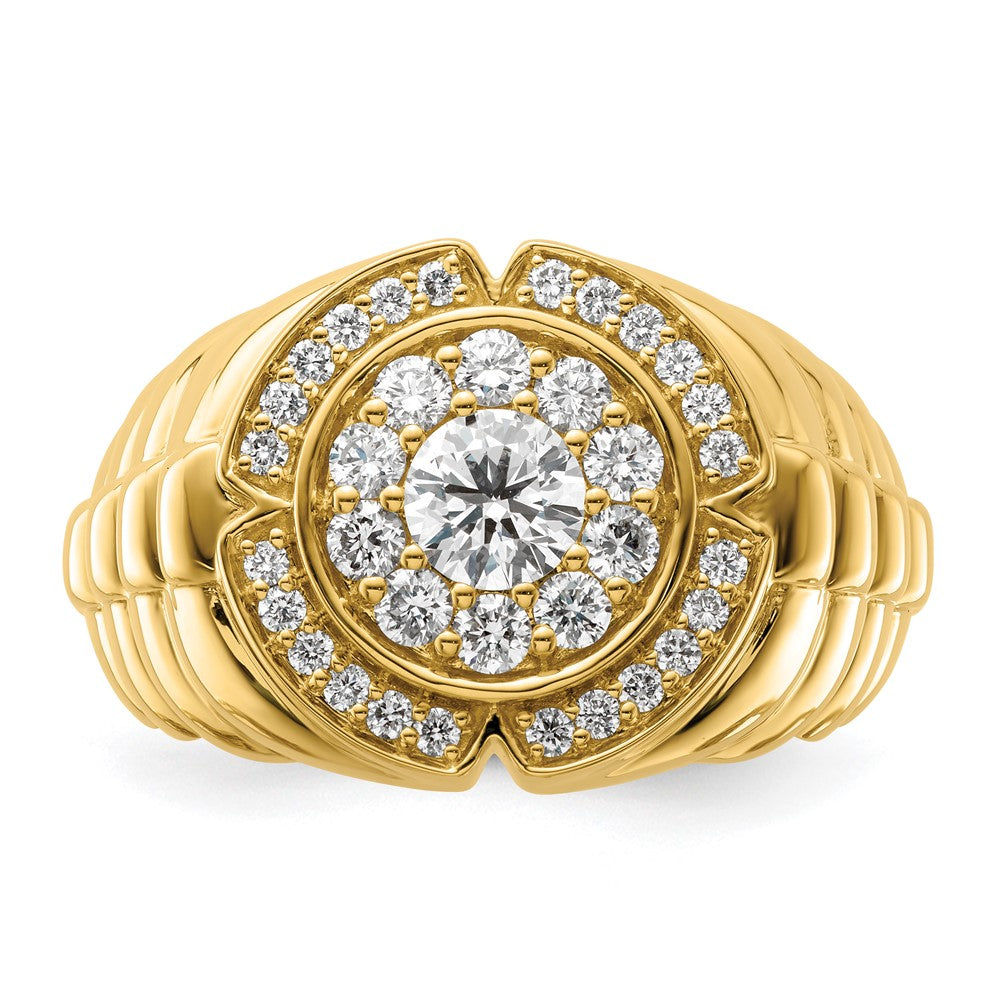 10k 1 1/5 ct Lab Grown Diamond VS/SI+ G+ Complete Men's Cluster Ring
