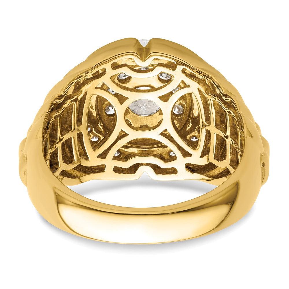 10k 1 1/5 ct Lab Grown Diamond VS/SI+ G+ Complete Men's Cluster Ring