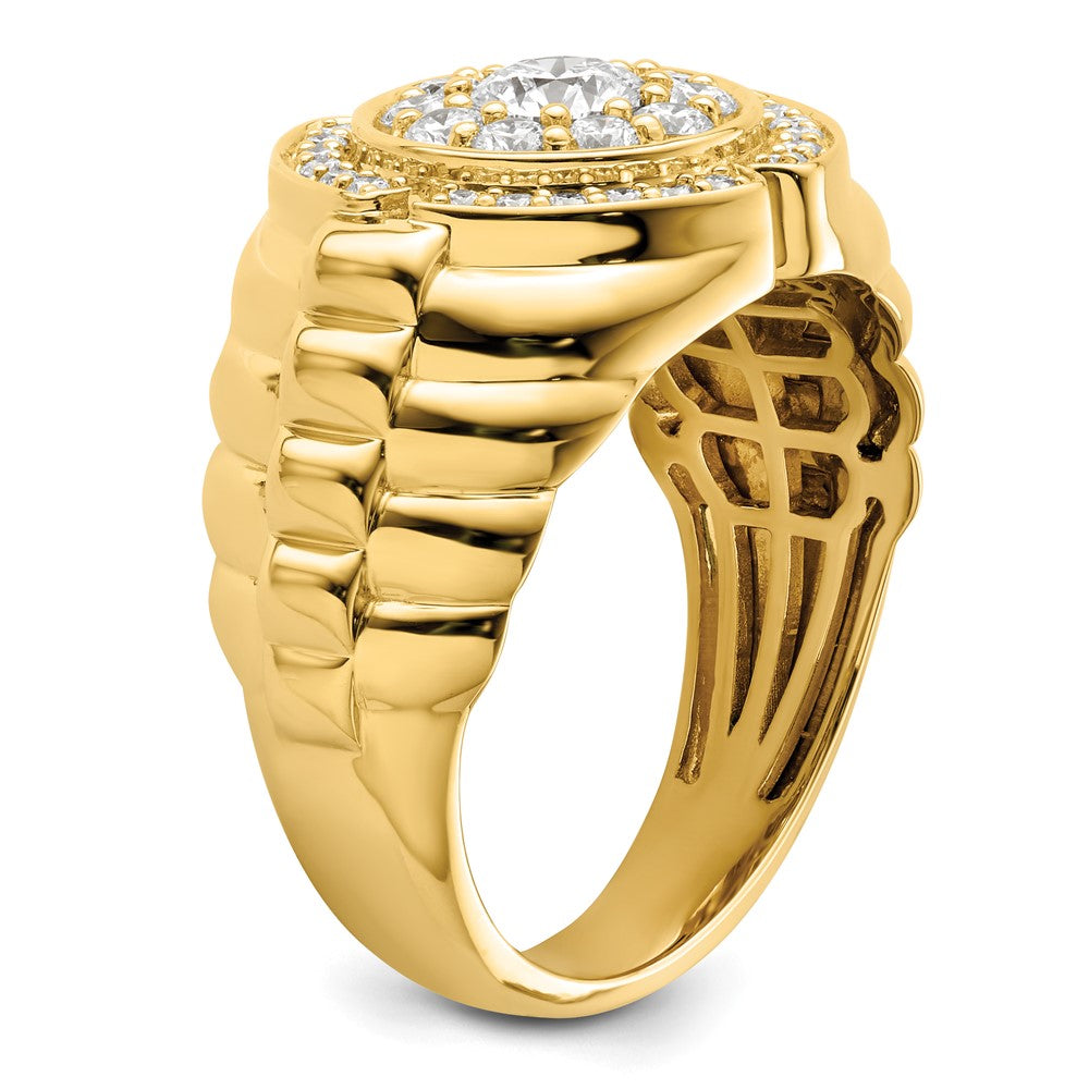 10k 1 1/5 ct Lab Grown Diamond VS/SI+ G+ Complete Men's Cluster Ring