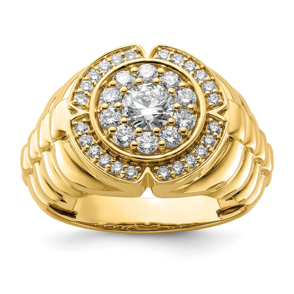 10k 1 1/5 ct Lab Grown Diamond VS/SI+ G+ Complete Men's Cluster Ring