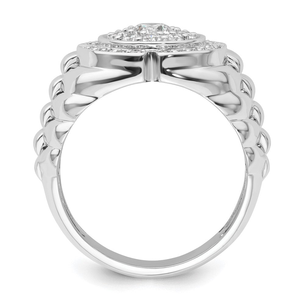 10k White Gold 1 1/5ct Lab Grown Dia VS/SI+ G+ Complete Men's Cluster Ring