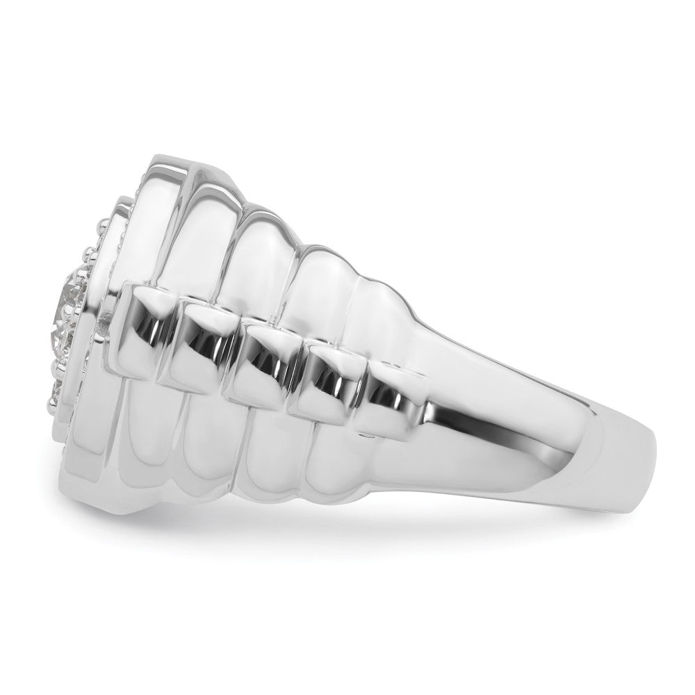10k White Gold 1 1/5ct Lab Grown Dia VS/SI+ G+ Complete Men's Cluster Ring
