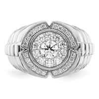 10k White Gold 1 1/5ct Lab Grown Dia VS/SI+ G+ Complete Men's Cluster Ring