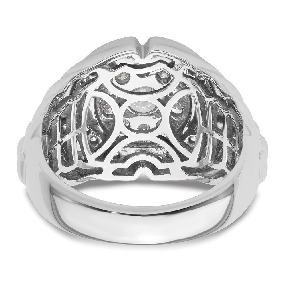 10k White Gold 1 1/5ct Lab Grown Dia VS/SI+ G+ Complete Men's Cluster Ring